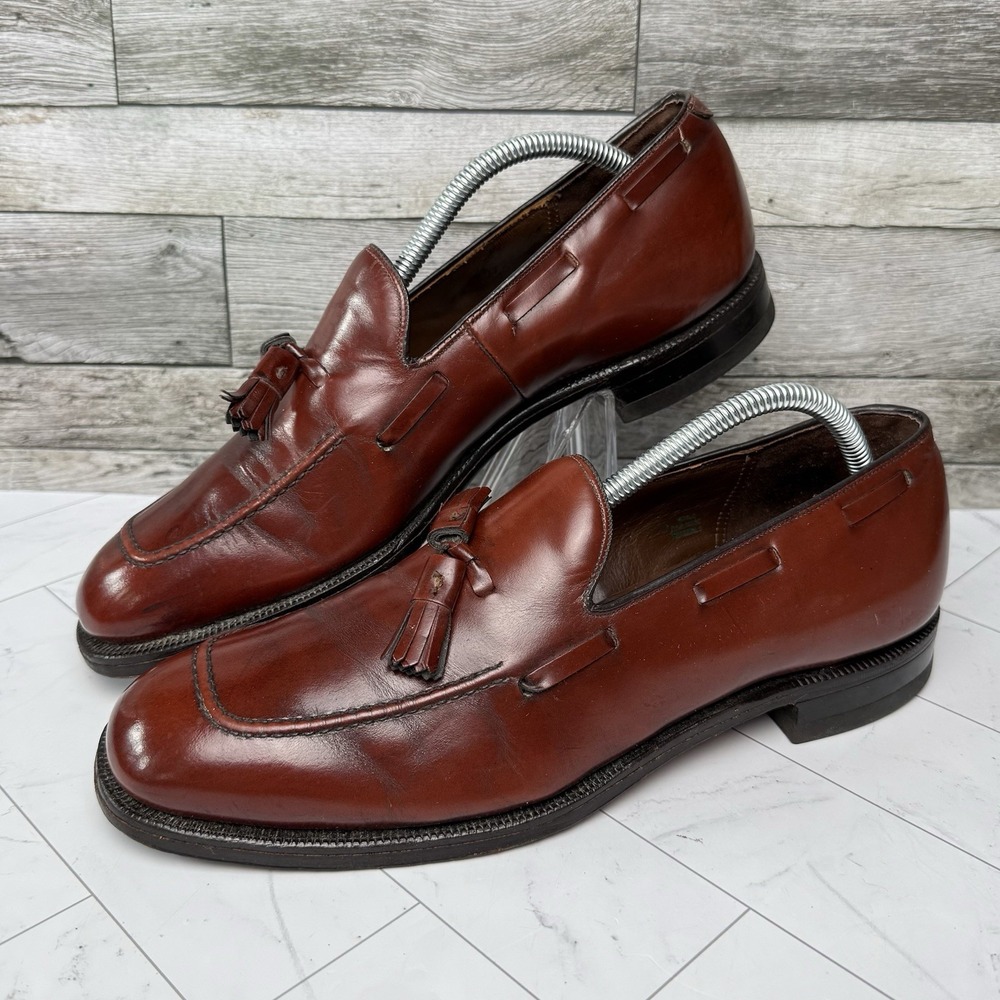 Johnston & Murphy - Size 9.5 - Brown Leather Tassel Loafers Shoes VTG Made In US
